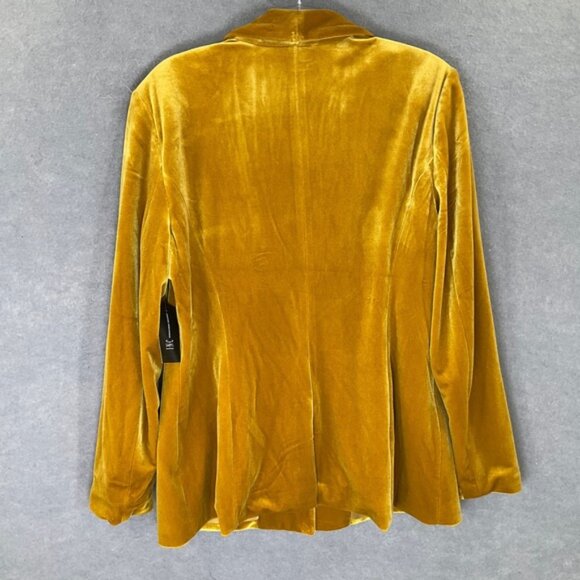 INC International Concepts Gold Velvet Blazer Women Sz XL Cocktail Party Glam - Picture 2 of 11